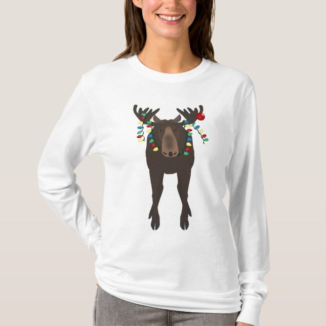 Helgdag Moose Women's Långärmad Shirt T (Framsida)