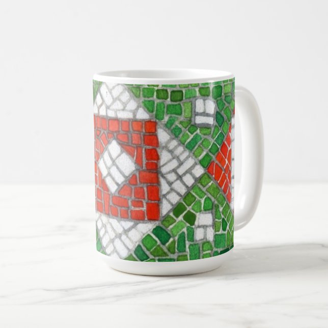 HELGDAG MOSAIC Tall White Mugg (Framsida höger)