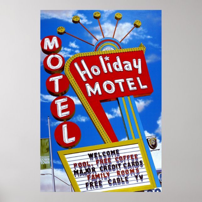 Helgdag Motel Las Vegas Retro Poster (Framsidan)