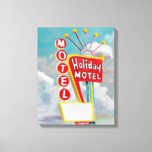 Helgdag Motel-tecken Canvastryck (Framsida)