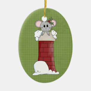 Helgdag Mouse Ceramic jul Ornament