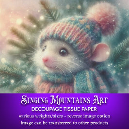 Helgdag Mouse i Mysigt Winter Hat Decoupage