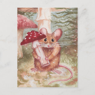 Helgdag Mouse och Mushroom Helg Vykort