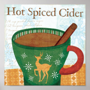 Helgdag Mugg med Hett Angiven cider Poster
