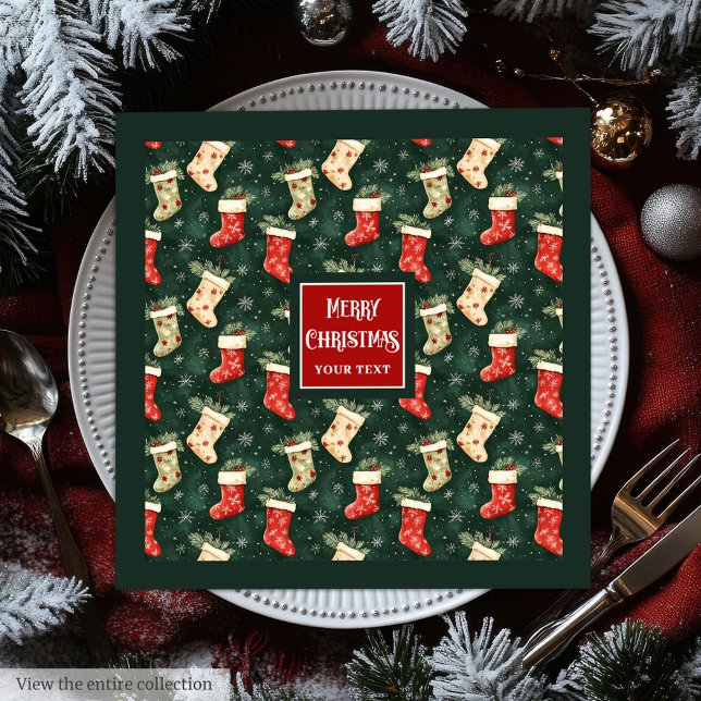 Helgdag Napkins, grym vattenfärgad Personlig Pappersservett (Graceful Watercolor Personalized Holiday Napkins)