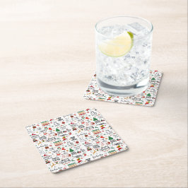 Helgdag Napkins - Ord vid jul Underlägg Papper Kvadrat