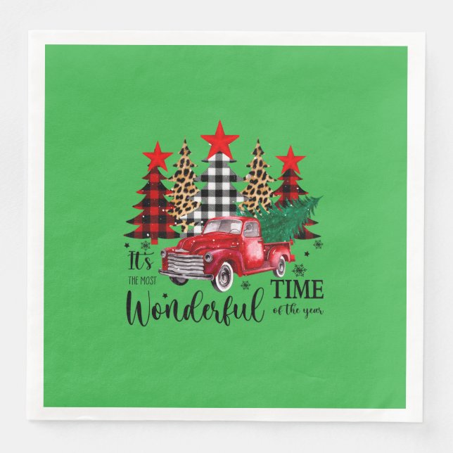 Helgdag Napkins "Wonderful Time"-design Pappersservett (Framsida)