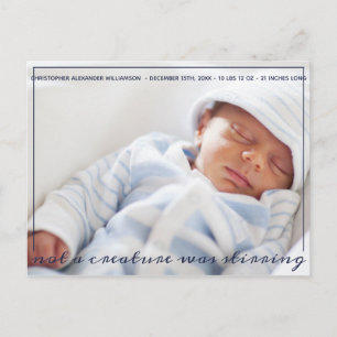 Helgdag Newborn Photo Vykort