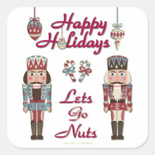 Helgdag Nutcracker Lets Go Nöt Fyrkantigt Klistermärke