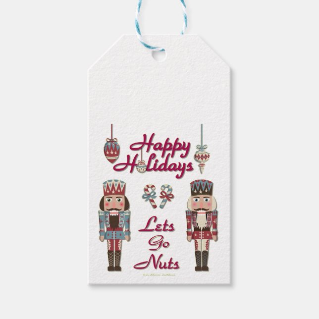 Helgdag Nutcracker Lets Go Nöt Presentetikett (Framsidan)