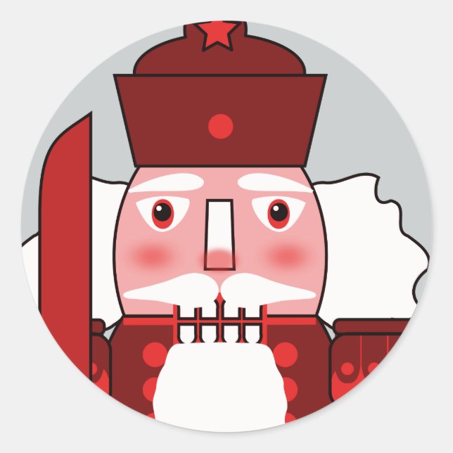 Helgdag Nutcracker Runt Klistermärke (Framsida)