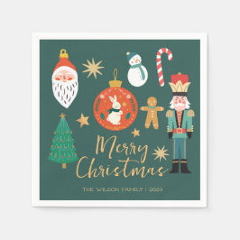 Helgdag Nutcracker Santa Cookie Pappersservett