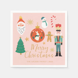 Helgdag Nutcracker Santa Cookie Pappersservett