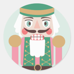 Helgdag Nutcracker Stickers Runt Klistermärke