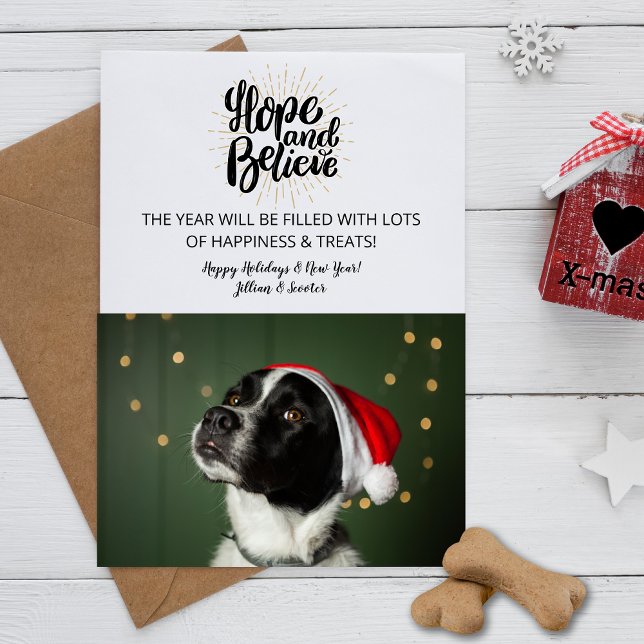 Helgdag & nyårshopp & tro Pet-Hund-foto Julkort (Skapare uppladdad)