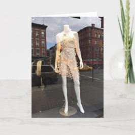 Helgdag NYC-julfönstret i Ljus Mannequin Helgkort