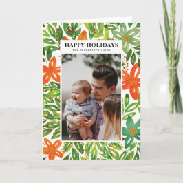 Helgdag- och handfärgade blomsterkort helgkort