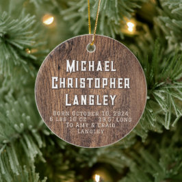 Helgdag om födelseinformation för Rustic Natural W Julgransprydnad Keramik