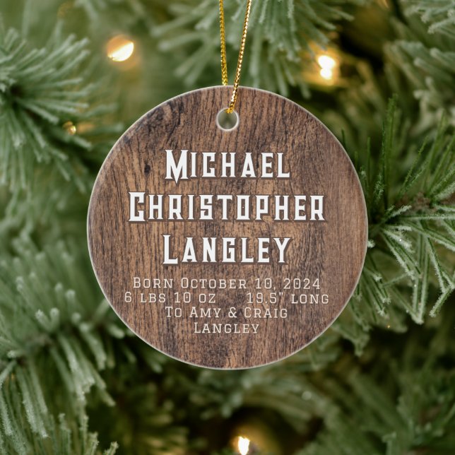 Helgdag om födelseinformation för Rustic Natural W Julgransprydnad Keramik (Träd)