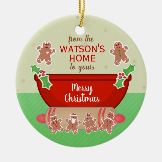 Helgdag Önskemål-Anpassningsbarna Jul Baking Julgransprydnad Keramik (Framsidan)