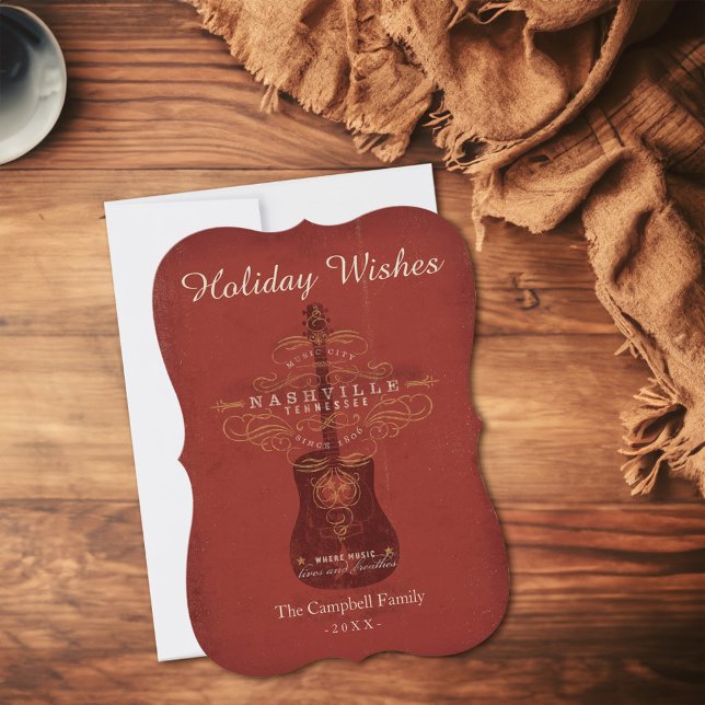 Helgdag Önskemål från Nashville Julkort (Card on table)
