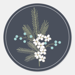 Helgdag Önskemål Monogram julkuvert försegling Runt Klistermärke