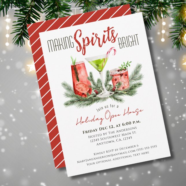 Helgdag Open House Festive-julklackar Inbjudningar (Skapare uppladdad)