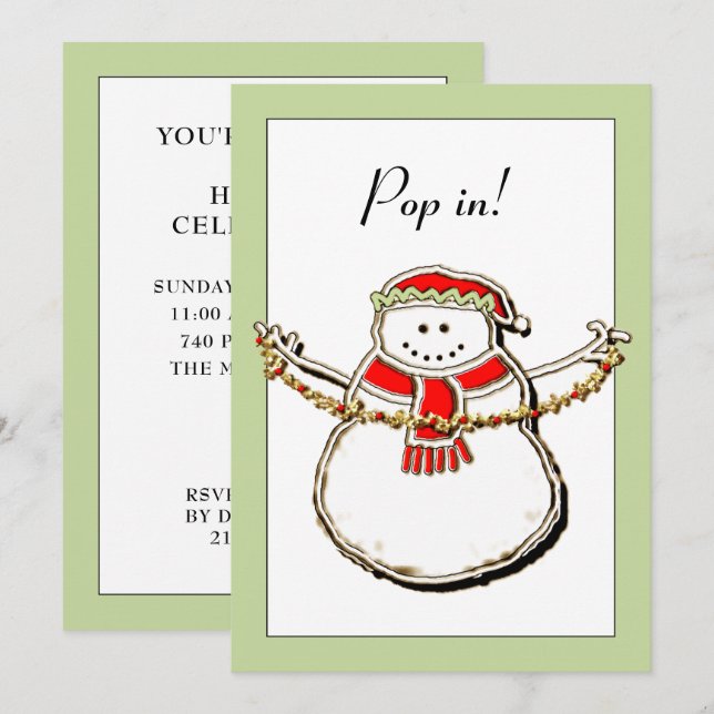 Helgdag Open House Inbjudningar (Fram/baksida)