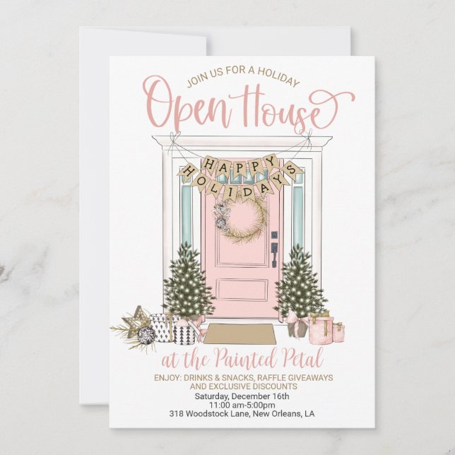 Helgdag Open House Inbjudningar (Framsida)