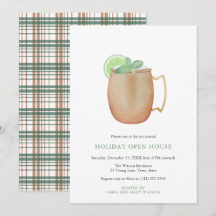 Helgdag Open House Party Moskva Mule Watercolor Inbjudningar