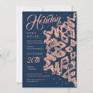 Helgdag Open House Ro Guld Glitter-flottan Inbjudningar