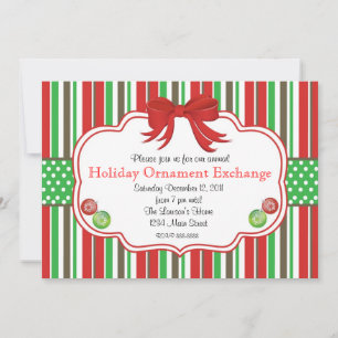 Helgdag Ornament Exchange Ginger Bread Manar Inbjudningar