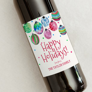 Helgdag Ornament jul Vinflaska Etikett