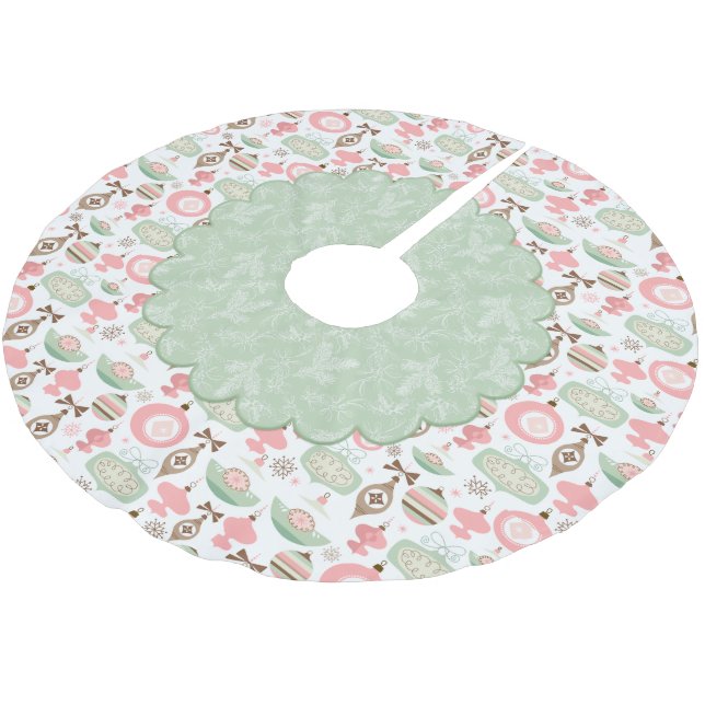 Helgdag Ornaments and Evergreens Treeskirt Julgransmatta Borstad Polyester (Vinklad)