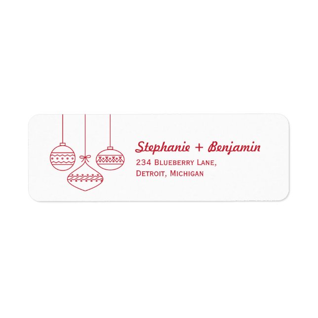 Helgdag Ornaments Returadress Etikett (Framsidan)