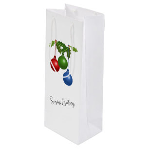 Helgdag Ornamet och Holly Vin Gift Bag