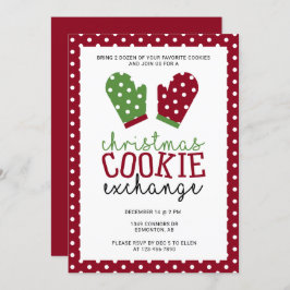 Helgdag Oven Mitts i Party i jul Cookie Exchange Inbjudningar