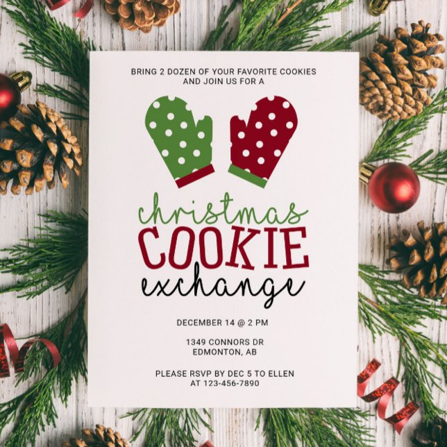 Helgdag Oven Mitts i Party i jul Cookie Exchange Inbjudningar (Skapare uppladdad)