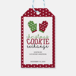 Helgdag Oven Mitts i Party i jul Cookie Exchange Presentetikett