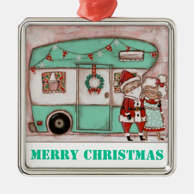 Helgdag på hjul - högvärdig prydnad julgransprydnad metall (Framsidan)