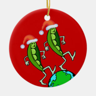 Helgdag på jorden julgransprydnad keramik