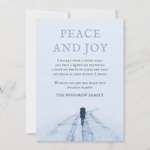 Helgdag på Snowy Road Peace Dikt Card Julkort