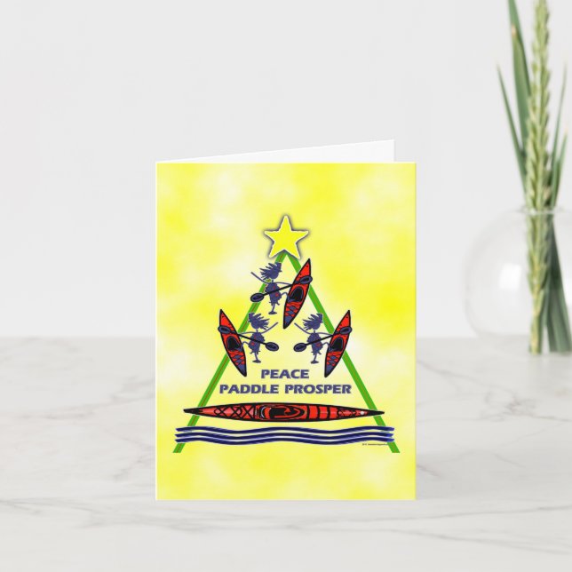 Helgdag paddlar kajakkanotdesign helgkort (Framsida)