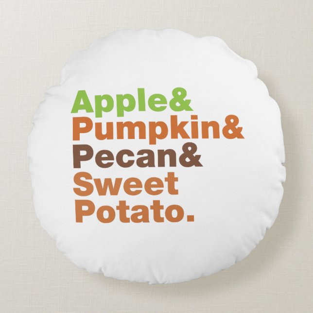 Helgdag Paj ~ Festive Julafton Thanksgiving jul Rund Kudde (Framsidan)