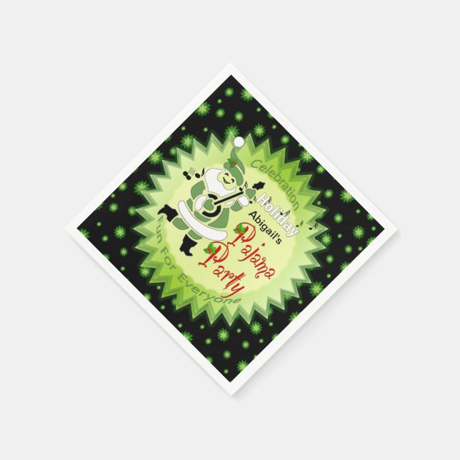 Helgdag Pajama Party - Santa Elf och Stars Pappersservett (Hörn)