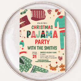 Helgdag Pajama Slumber jul Party Inbjudningar