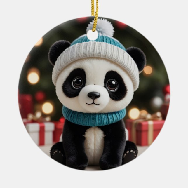 Helgdag Panda Julgransprydnad Keramik (Framsidan)