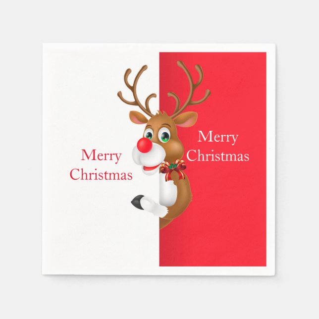 Helgdag Papper Napkins Rudolph Pappersservett (Framsidan)