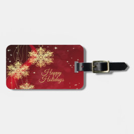 Helgdag Party i julklapp Red Golden Snöflingor Bagagebricka