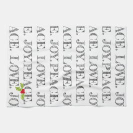 Helgdag PEACE. KÄRLEK. JOY. jul Holly Artisan Kökshandduk